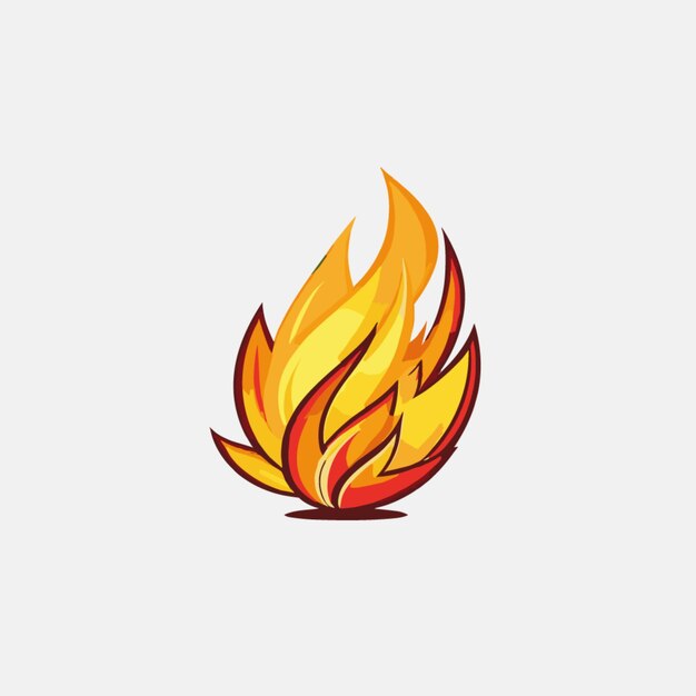 Vector de fuego sobre fondo blanco