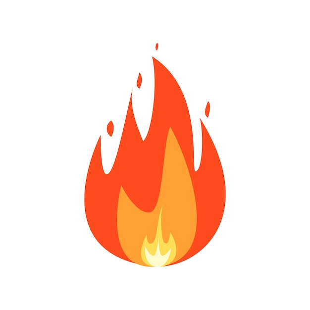 vector de fuego vector de fuego plano en blanco