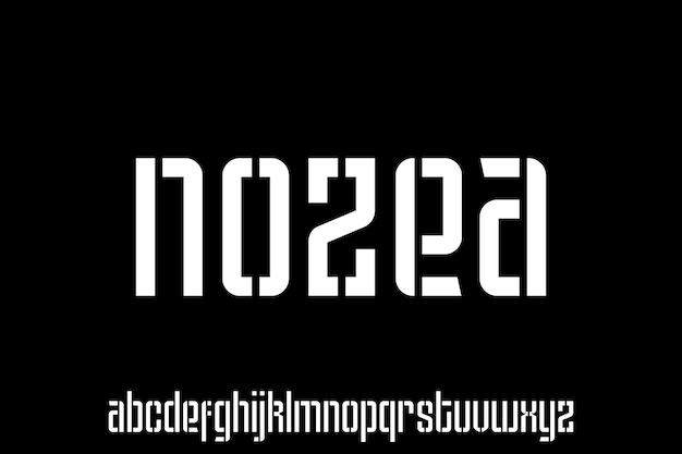 vector de fuente de alfabeto futurista moderno y de lujo