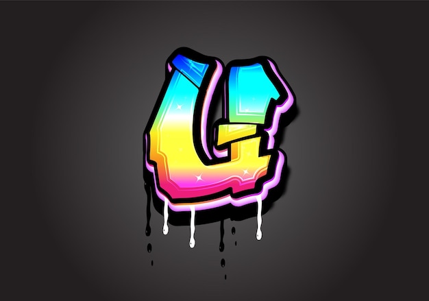 Vector de fuente de alfabeto de letra U