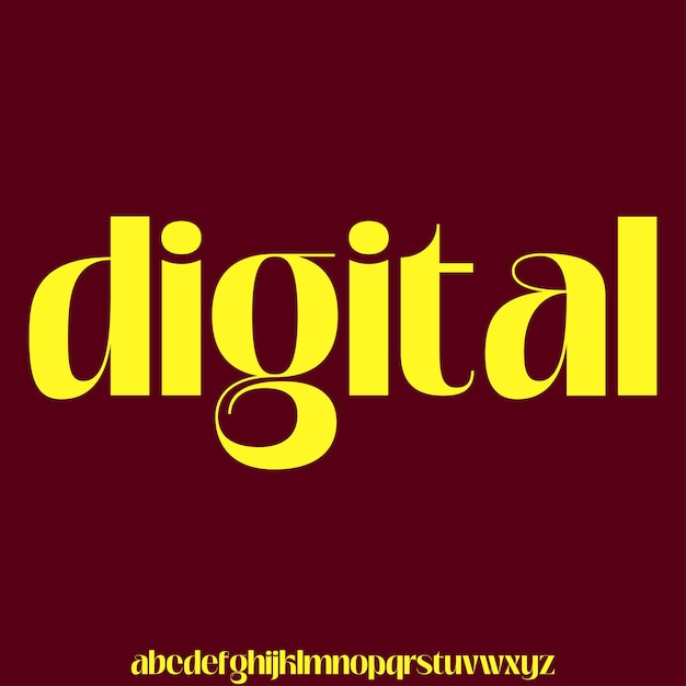 Vector de fuente de pantalla digital moderna única