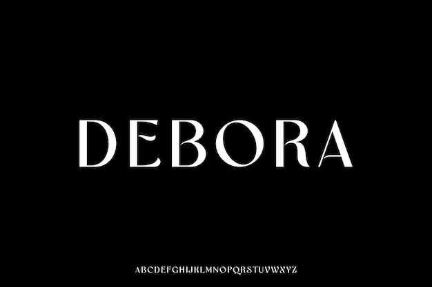 Vector de fuente de visualización de alfabeto decorativo femenino elegante y curvo
