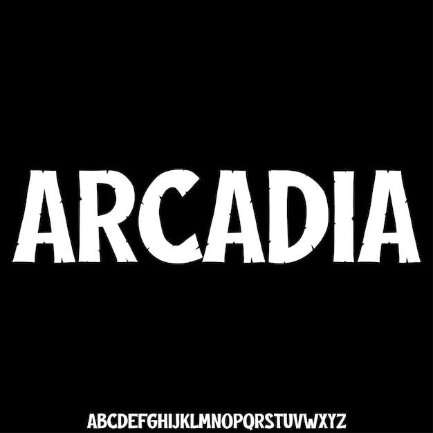 Vector de fuente de visualización de alfabeto decorativo moderno Tipo de letra Creative arcadia sans serif