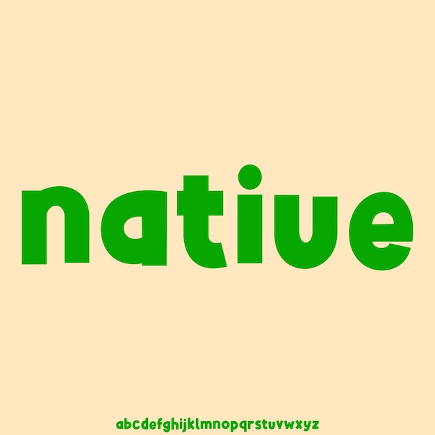 Vector de fuente de visualización de alfabeto geométrico moderno Diseño de estilo de tipografía nativa