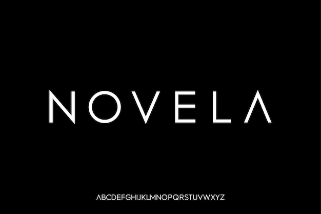 Vector de fuente de visualización de alfabeto minimalista moderno y elegante