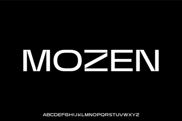 Vector de fuente de visualización de alfabeto sans serif de moda moderna
