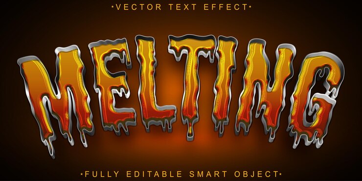 Vector vector de fusión efecto de texto de objeto inteligente totalmente editable