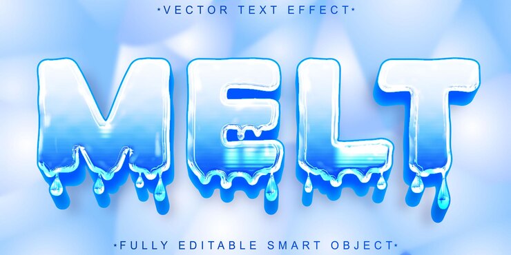 Vector vector de fusión de fluidos de dibujos animados totalmente editable objeto inteligente efecto de texto
