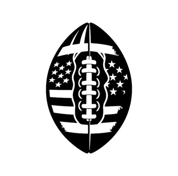 Vector vector de fútbol americano en blanco y negro