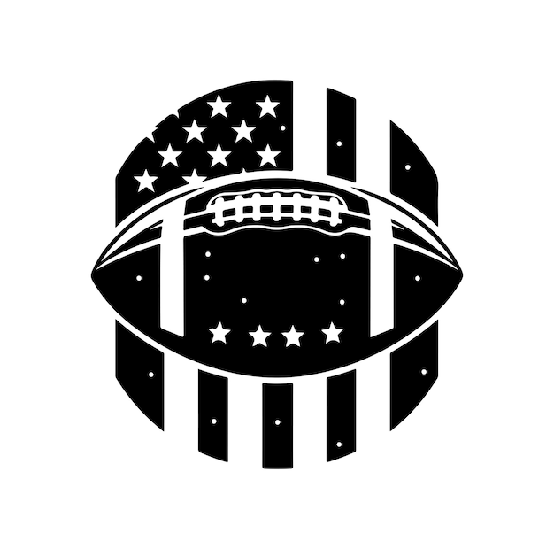 Vector de fútbol americano en blanco y negro