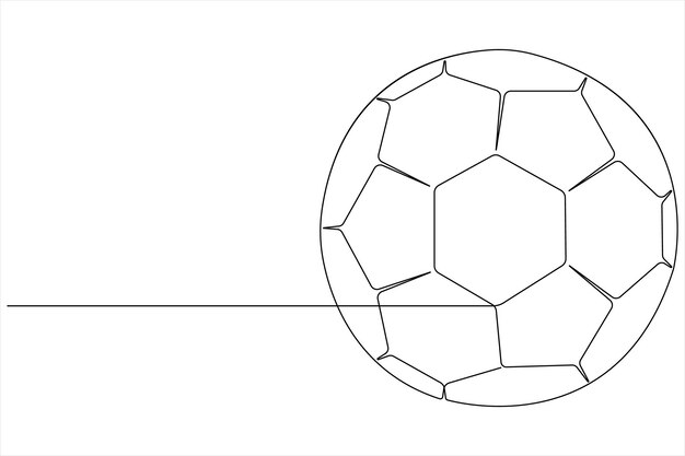 Vector de fútbol continuo una línea de arte dibujo ilustración diseño minimalista