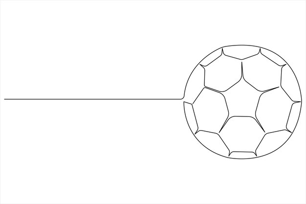 Vector de fútbol continuo una línea de arte dibujo ilustración diseño minimalista