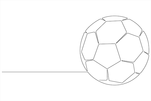 Vector de fútbol continuo una línea de arte dibujo ilustración diseño minimalista