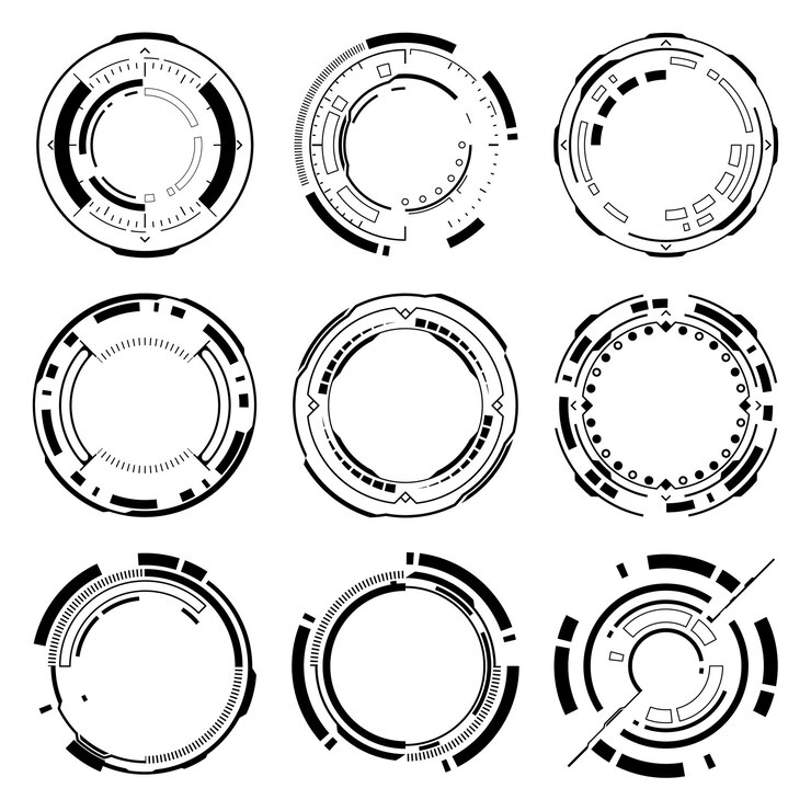 Vector vector futurista circleframe sci fi elemento hud focus scifi diseño circular