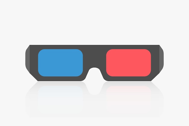 Vector de gafas 3d. ver la película en cine 3d