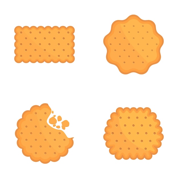 Vector de galletas surtido en fondo blanco