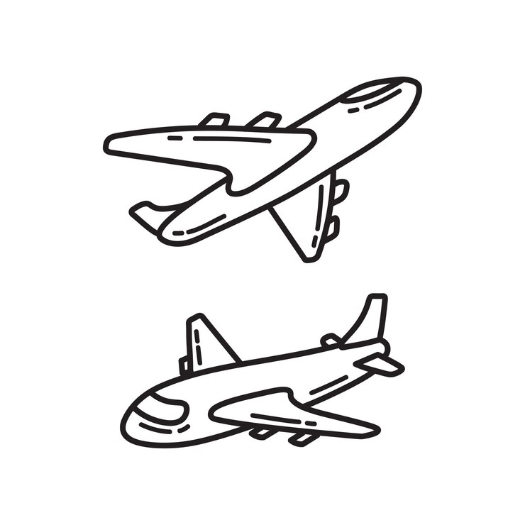 Vector de garabates de aviones dibujados a mano