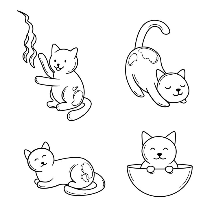 Vector de garabates de gato