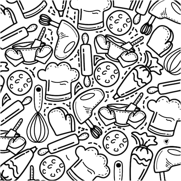 Vector de garabates de panadería