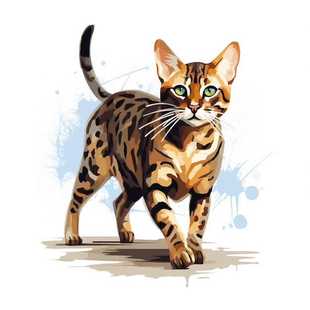 vector de gato de bengala