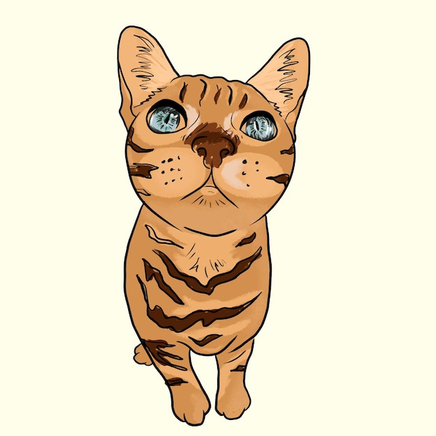 Vector de gato dibujado a mano