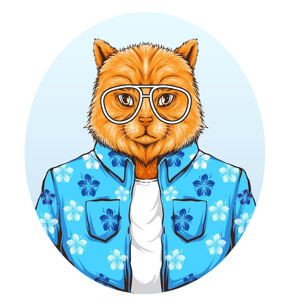 vector de gato fresco