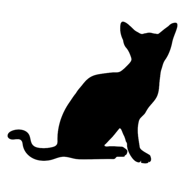 Vector de gato silueta de gato e ilustrador de gato sobre un fondo blanco