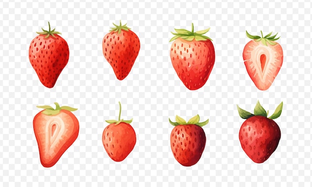 Vector generativo de acuarela transparente aislado de fresa ai