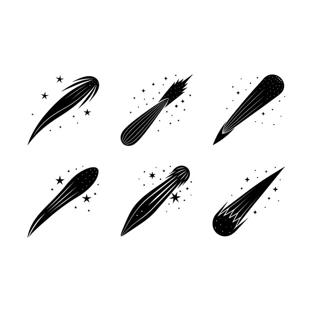 Vector generativo de fuegos artificiales de Comet Trail Amplificador Linocut Diseño de silueta