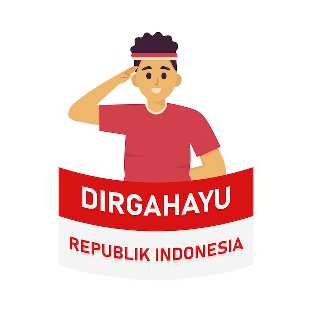 Vector gente plana dirgahayu republik indonesio