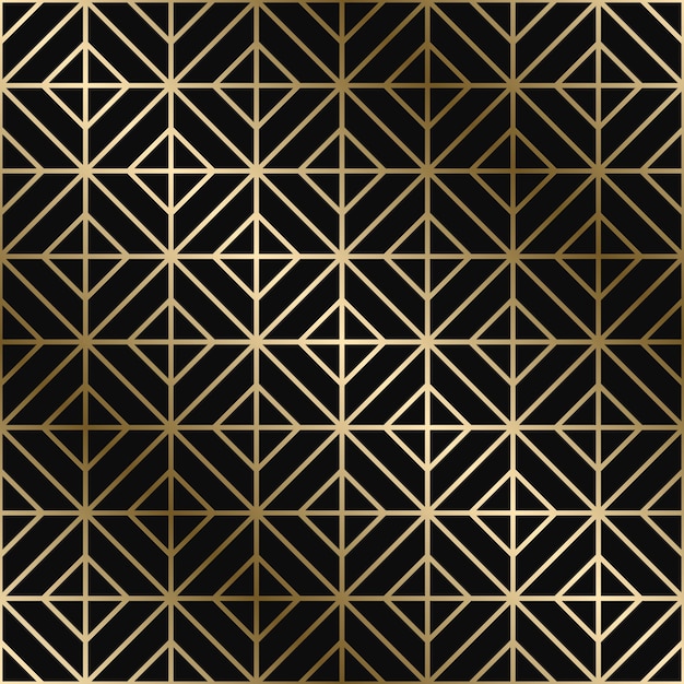 Vector geométrico art deco patrón diseño de degradado de oro de lujo sin costuras Rico fondo ornamental