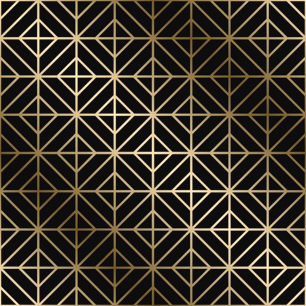 Vector geométrico art deco patrón diseño de degradado de oro de lujo sin costuras rico fondo ornamental