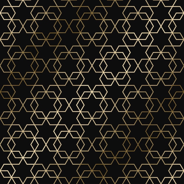 Vector geométrico art deco patrón elegante diseño de degradado de oro de lujo sin costuras Rico fondo ornamental