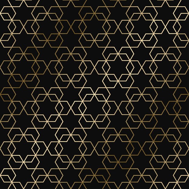 Vector geométrico art deco patrón elegante diseño de oro de lujo sin costuras Rico fondo ornamental