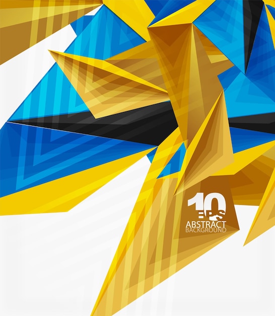 Vector geométrico de forma abstracta de baja poli triángulo moderno 3d