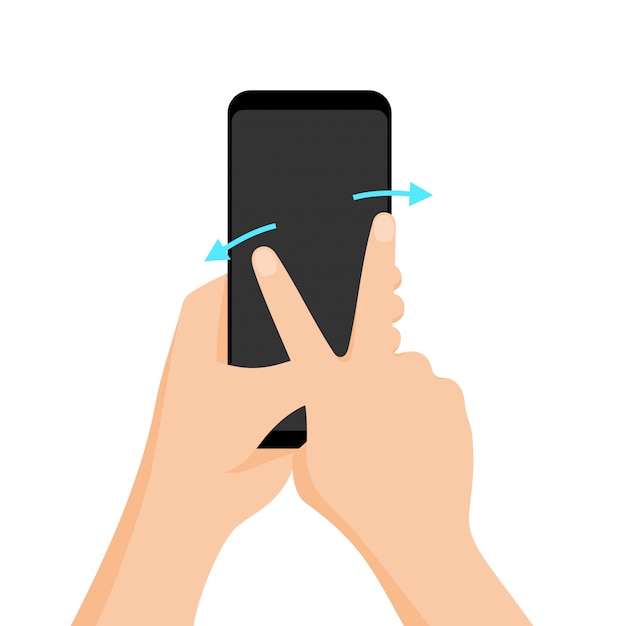 Vector de gestos multitáctiles para tabletas y smartphone.