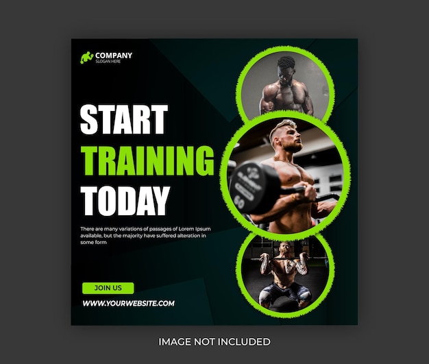 Vector gimnasio fitness diseño de publicaciones en las redes sociales