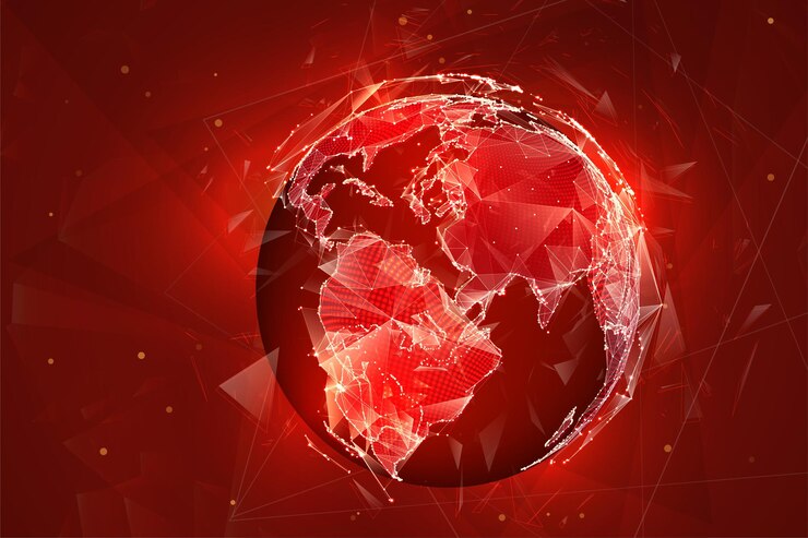 Vector vector globo planeta tierra a partir de puntos concepto bigdata procesamiento y recopilación de datos