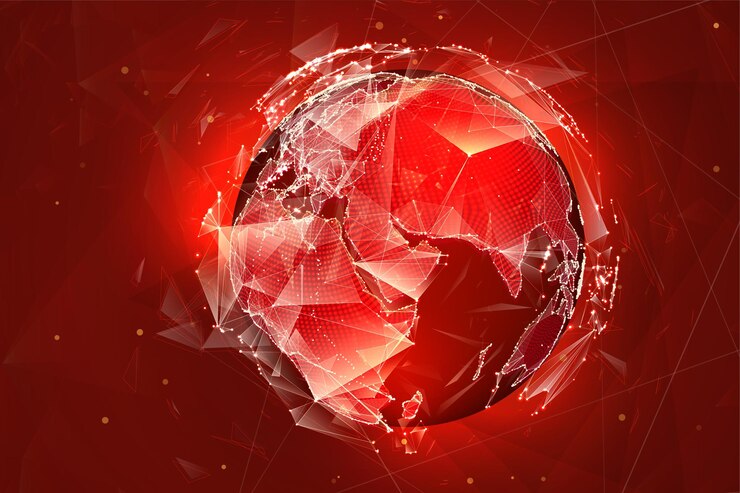Vector vector globo planeta tierra a partir de puntos concepto bigdata procesamiento y recopilación de datos