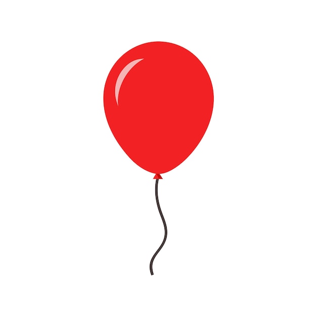 Vector de globo rojo sobre fondo blanco