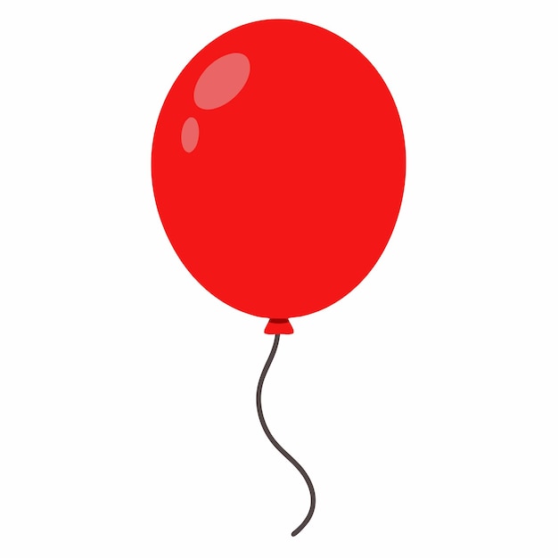 Vector de globo rojo sobre fondo blanco