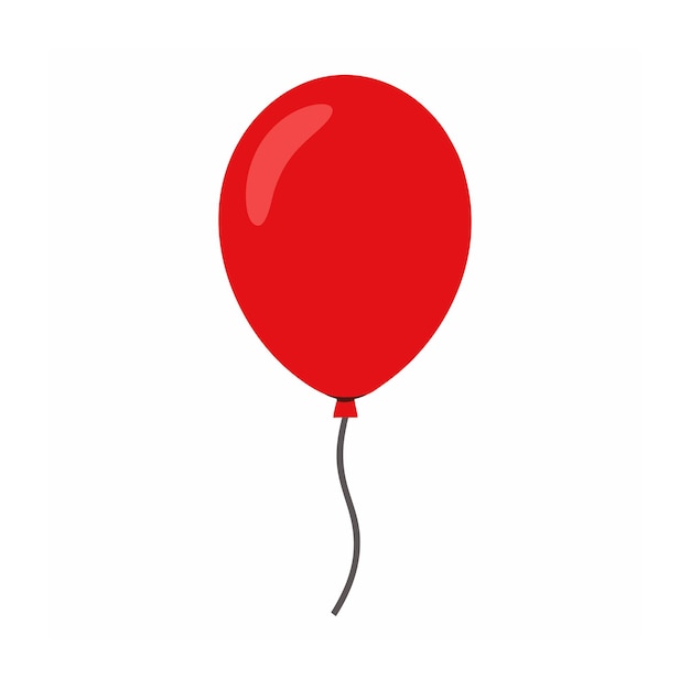 Vector de globo rojo sobre fondo blanco