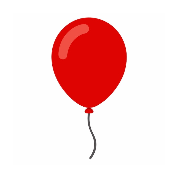 Vector de globo rojo sobre fondo blanco