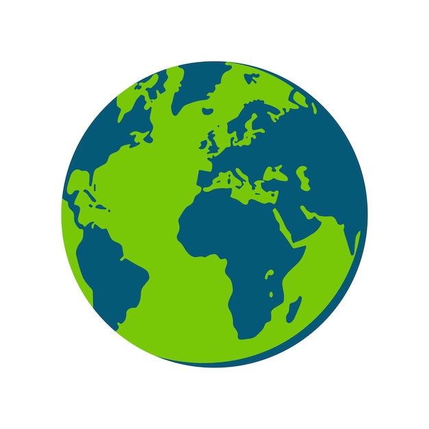 vector de globo terrestre azul y verde para la conciencia ambiental y la sostenibilidad global