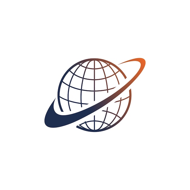 Vector de globo y tierra Icono de diseño del logotipo