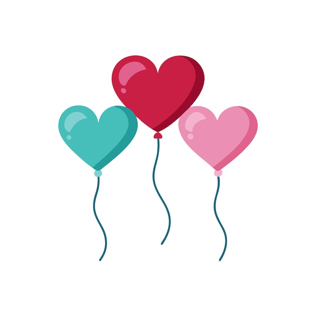 Vector de globos en forma de corazón