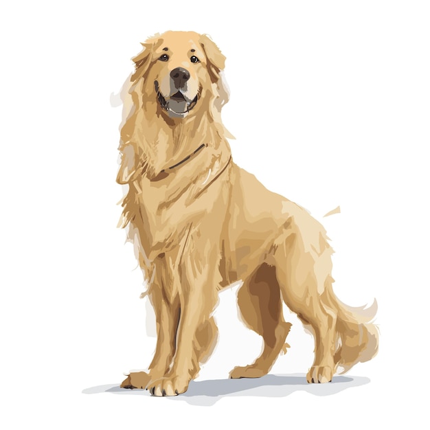 Vector golden retriever perro animal clippart fondo blanco editable