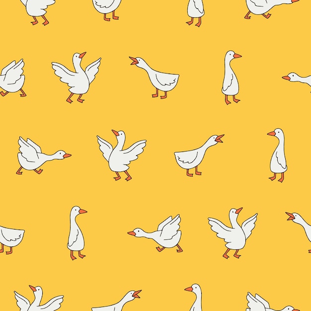 Vector Goose patrón sin costuras Fondo para la superficie de tela impresa envoltura de moda