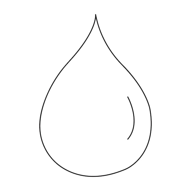 Vector de gota de agua aislado sobre fondo blanco. vector de arte de línea aislado