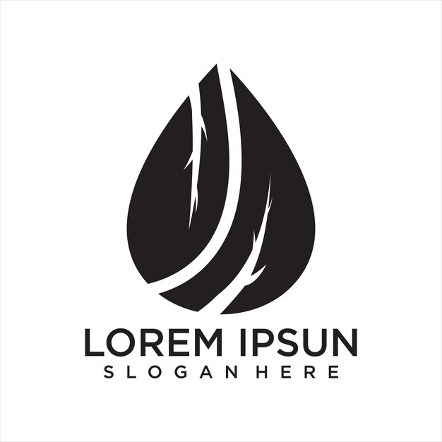 Vector de gota y agua con diseño de logotipo de arte de línea y plantilla de logotipo comercial